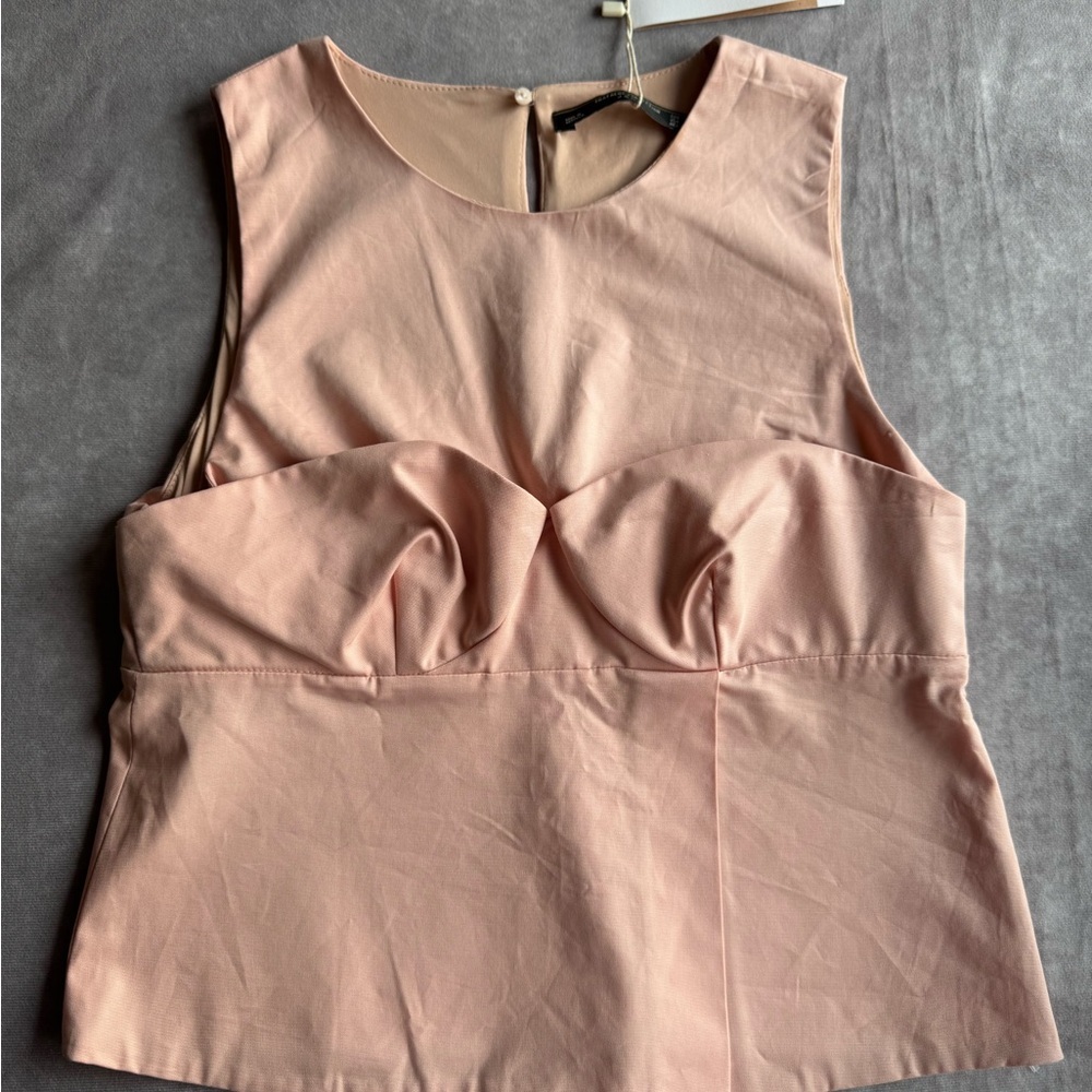 Zara Elegant Pink Sleeveless Top